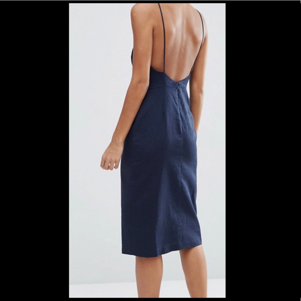 ASOS Navy Scoop Back Midi Sundress